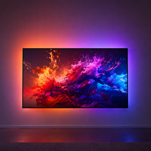 WiZ 필립스 55 65인치 TV 간접조명 LED 인테리어 줄조명, 블랙, 1개