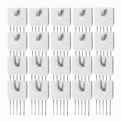 꼭꼬핀 파워 일자형 10p + U자형 10p, 화이트, 1세트