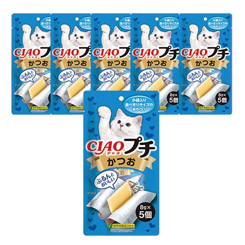 챠오츄르 이나바 차오수프 고양이 간식 5p, 40g, 6개, 가다랑어