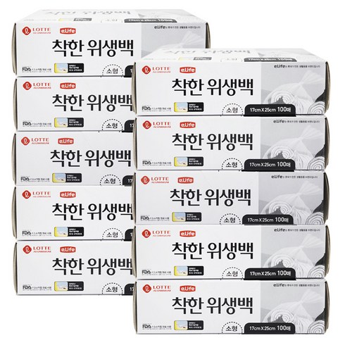 롯데 이라이프 착한 위생백 소형 17 x 25 cm, 소(S), 100개입, 10개