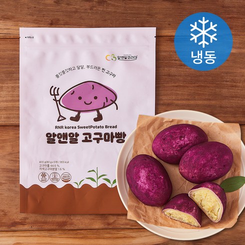 알앤알코리아 고구마빵 (냉동), 80g, 5개입, 1개