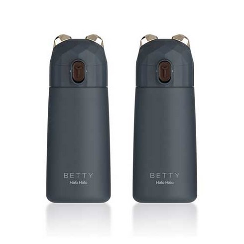 푸코 베티 미니 원터치 보온병 2p + 세척솔 세트, Black, Black, 270ml