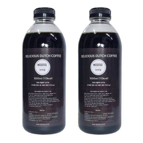 엔커피 콜드브루 브라질 더치커피, 1L, 2개, 1개입