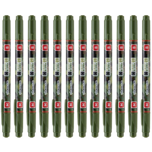 라인플러스 OHP펜 1mm 물펜MB 3.0mm, 빨강, 12개