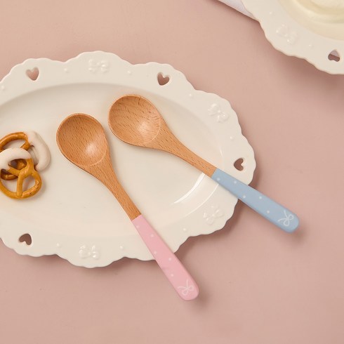 모던하우스 러브소르베 우드 미니스푼 2종 세트, 혼합색상, 1세트
