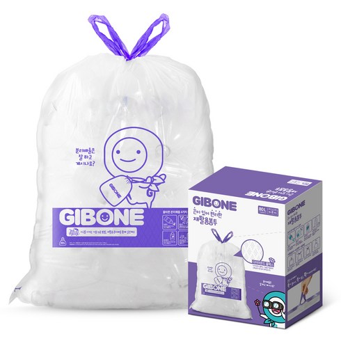 기본에 끈이 있어 편리한 재활용봉투, 80L, 40개