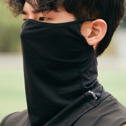 써머텍트 자외선차단 쿨 스포츠 마스크, 블랙, 1개