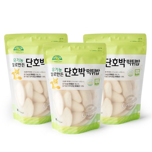 오가닉스토리 유기농 쌀로 만든 단호박 떡튀밥, 쌀, 30g, 3개