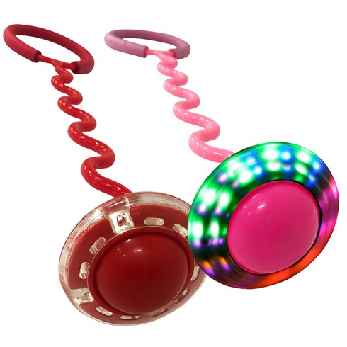 아가플러스 루키 LED 발목 줄넘기, 레드 + 핑크, 2개