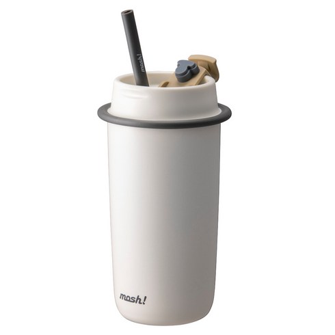 모슈 라떼 스트로우 텀블러, 매트 화이트, 480ml, 1개