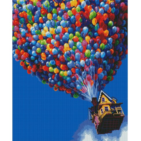 캔버스형 보석십자수 DIY 세트 40 x 50 cm, 풍선집, 1세트