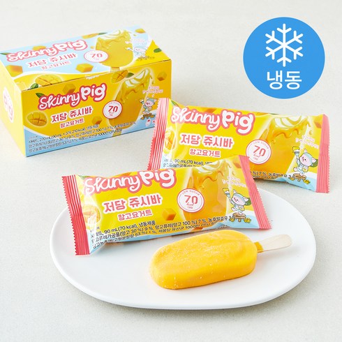 스키니피그 저당 쥬시바 망고요거트 아이스크림 (냉동), 1개, 3개입, 90ml