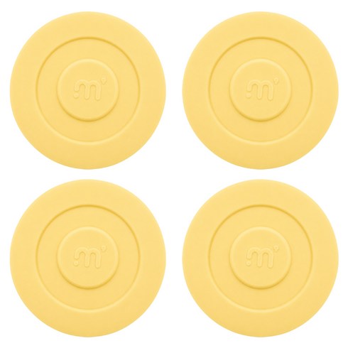 헥사 스무디 유리병 원컵 재사용 실리콘 컬러 뚜껑 56mm, 버터, 4개