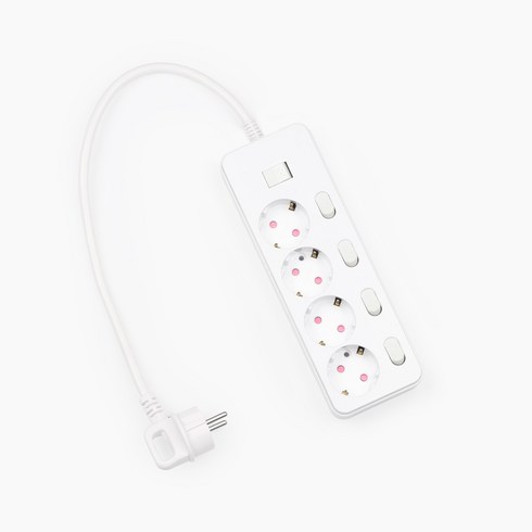 아이정 더좋은 과부하 개별 스위치 멀티탭 4구 CP-TG04, White, 1개, 50cm