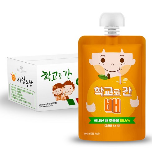 아람농장 학교로 간 주스, 100ml, 40개, 배도라지