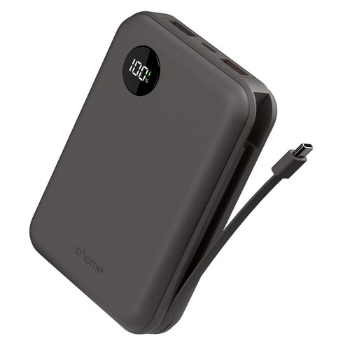 시홈 PD 22.5W 고속충전 대용량 일체형 보조배터리 20000mAh C타입, SH-FB2Y, 모카브라운