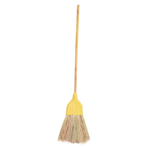 크린메이트 수수빗자루 고급형 롱자루, 1개, yellow