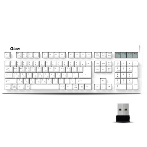 큐센 멤브레인 무선 일반형 키보드, 화이트, SEM-DT35W, 제조사축
