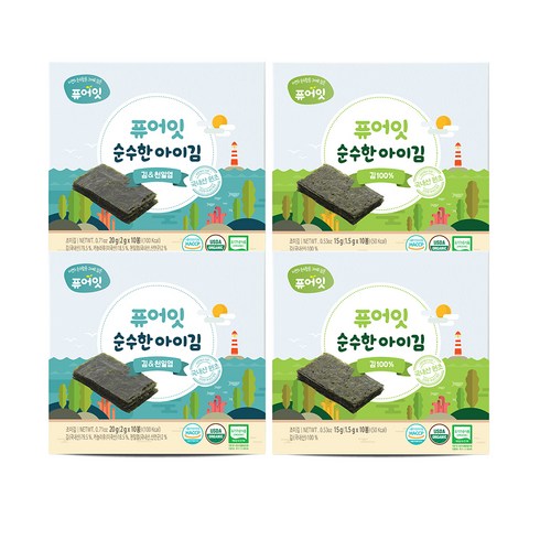 퓨어잇 순수한 아이김 김 100% 2p + 김 앤 천일염 2p 세트, 김, 1세트