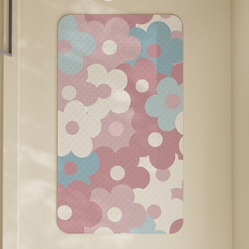 데이소이 심플 디자인 흡착 욕실 욕조 매트 70 x 40 cm, 11 분홍 꽃, 1개