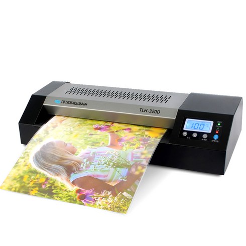 로드메일코리아 고급형 4롤러 디지털 코팅기 TLH-320D + 코팅지 100매 세트, A3