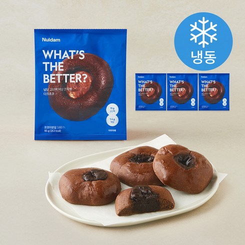 널담 고단백 저당 쫀득빵 다크초코 (냉동), 85g, 4개, 1개입