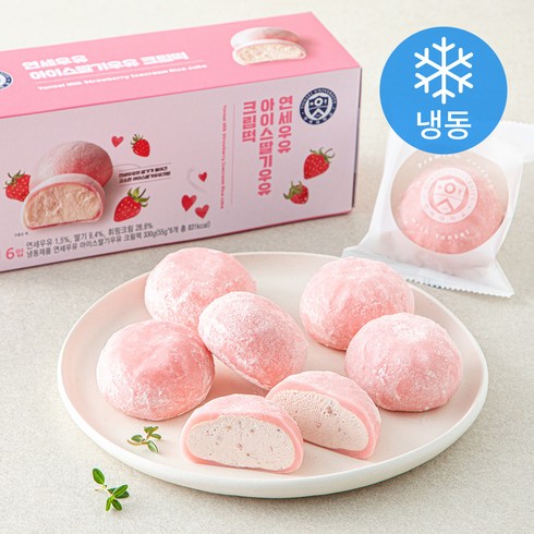 연세우유 아이스 딸기 우유크림떡 (냉동), 55g, 1개, 6개입