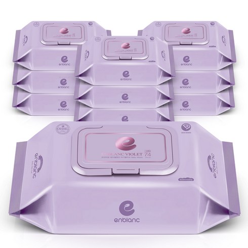 앙블랑 저자극 아기물티슈 바이올렛 캡형, 70g, 74매, 10개