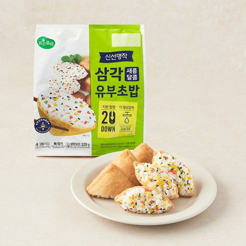 맑은물에 신선명작 삼각 유부초밥 새콤달콤, 320g, 1개