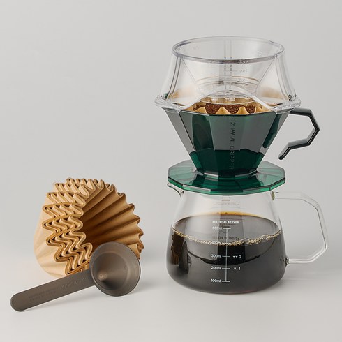 빈플러스 오토드립 커피 트라이탄 올인원 핸드드립 세트, 1세트, 5종, 600ml