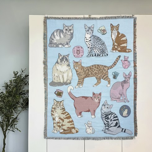 하이앤드라이 대형 태피 스트리 블랭킷 ab 919135, 6 LOVELY CATS