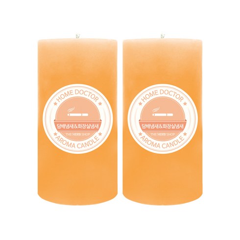 더허브샵 홈닥터 아로마 캔들, 담배냄새&화장실냄새, 570g, 2개