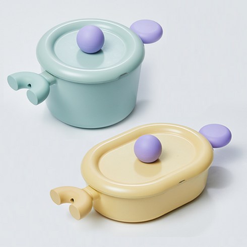 베터핑거 인덕션 쿡웨어 IH 냄비 세트 2개, 민트, 라이트옐로우, 양수 18cm+ 오벌 전골 냄비 24cm, 1세트