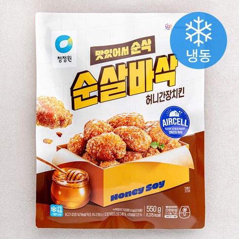 청정원 순살 바삭 허니 간장치킨 (냉동), 550g, 1개