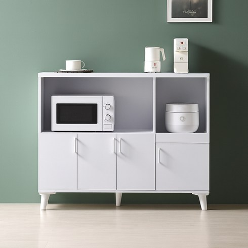 파로마 LPM 1200 와이드 멀티 주방 수납장 렌지대 방문설치, 화이트, 2단