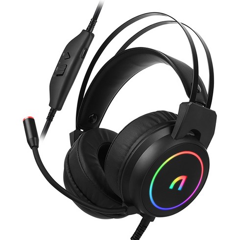 앱코 가상 7.1 RGB 노이즈 캔슬링 마이크 게이밍 헤드셋, 블랙, N500