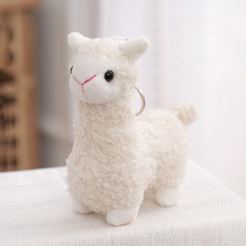 아이끌레 보들 알파카 봉제인형 키링, 화이트, 1개, 12cm