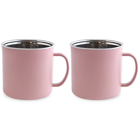 디유 스텐 머그컵 4컬러 300ml, 핑크, 2개