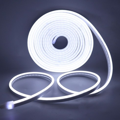 지아이비 DC12V LED 네온플렉스 줄조명 8mm x 16mm x 5m, 화이트