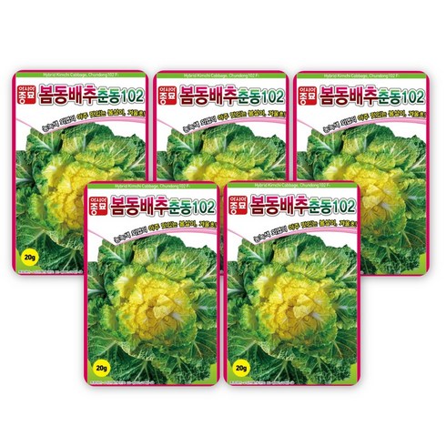 아시아종묘 봄동배추 춘동102 씨앗 20g, 5개