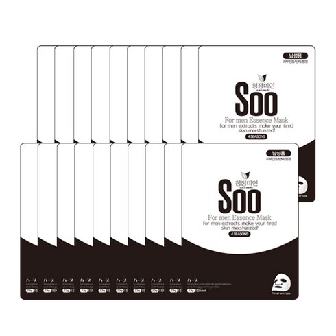 청정미인 수 남성용 마스크팩, 23g, 40개