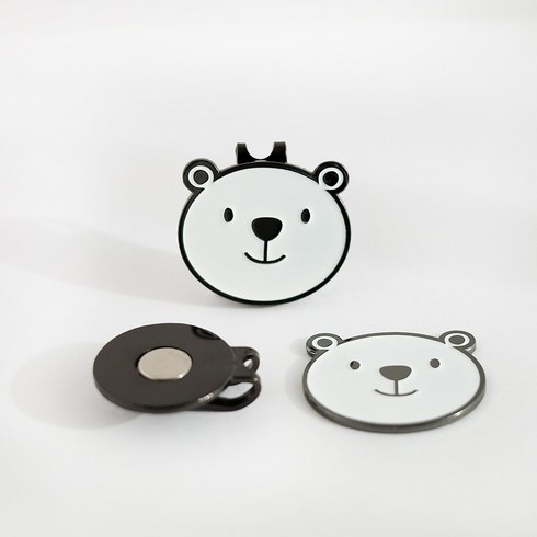 unplug 곰돌이 골프 볼마크 자석클립, WHITE, 1개