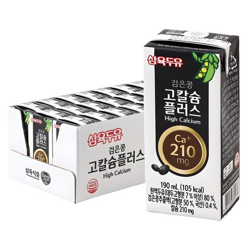 삼육두유 검은콩 고칼슘 플러스, 190ml, 24개