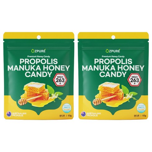 오즈퓨어 프로폴리스 마누카꿀 캔디, 60g, 2개