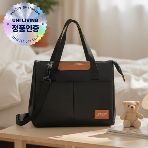 유니리빙 심플 데일리 보냉백 이유식 보냉가방, 1개, 딥블랙