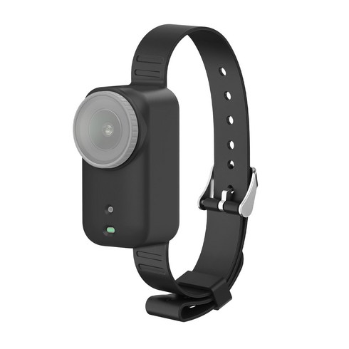 PULUZ DJI Osmo Nano용 실리콘 바디 커버 확장 손목 스트랩 및 반려동물 목걸이 마운트, 1개, 검은색