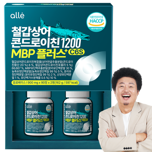 철갑상어 연골 콘드로이친 1200 MBP c6s 저분자 식약청 HACCP 알레, 1개, 180정