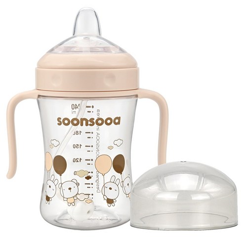 순수아 트라이탄 스파우트컵, 240ml, 1개, 베이지