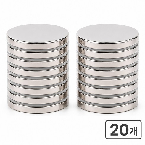 로로포우 네오디움 자석 초강력 붙이는 원형 30mm x 2mm, 20개
