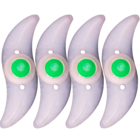 일리오시 ILLIOSI 자전거 바람개비 LED 휠 라이트 야간 라이딩 건전지 포함, 4, 그린